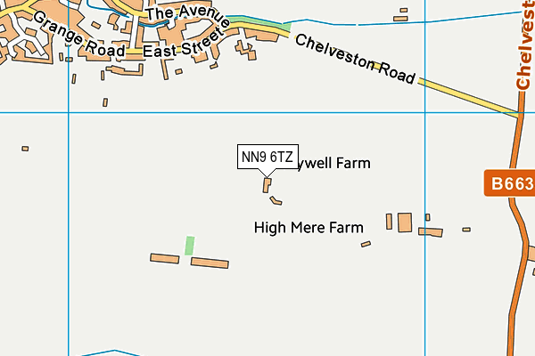 NN9 6TZ map - OS VectorMap District (Ordnance Survey)
