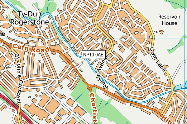 NP10 0AE map - OS VectorMap District (Ordnance Survey)