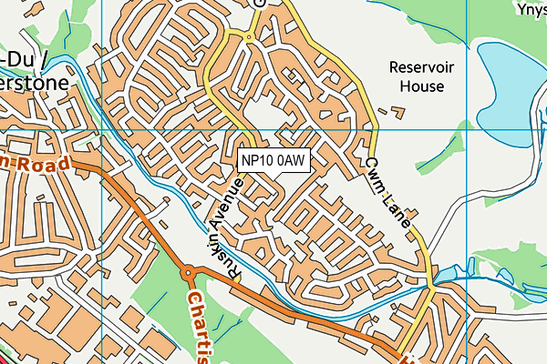 NP10 0AW map - OS VectorMap District (Ordnance Survey)