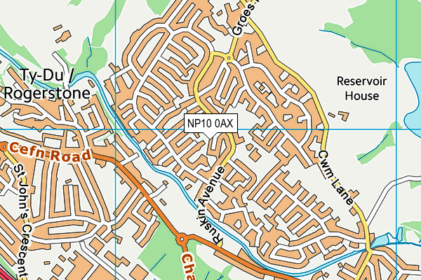 NP10 0AX map - OS VectorMap District (Ordnance Survey)