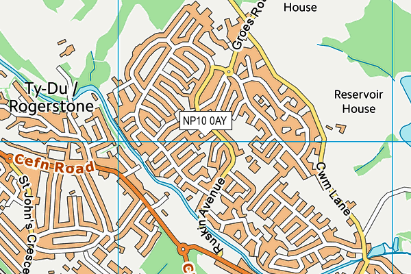 NP10 0AY map - OS VectorMap District (Ordnance Survey)
