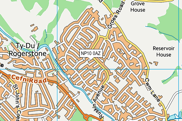 NP10 0AZ map - OS VectorMap District (Ordnance Survey)