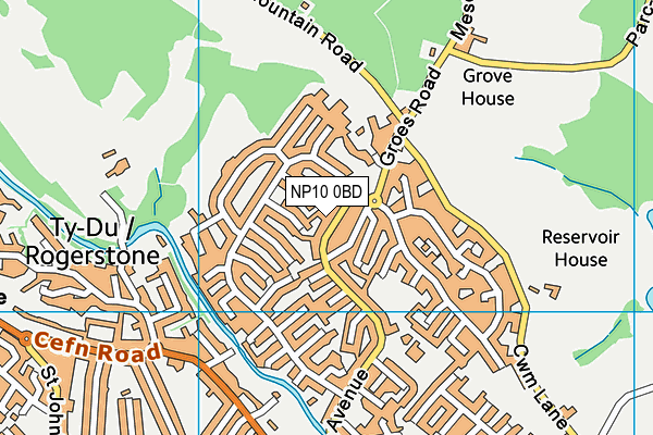 NP10 0BD map - OS VectorMap District (Ordnance Survey)