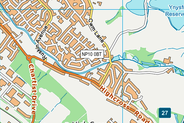 NP10 0BT map - OS VectorMap District (Ordnance Survey)