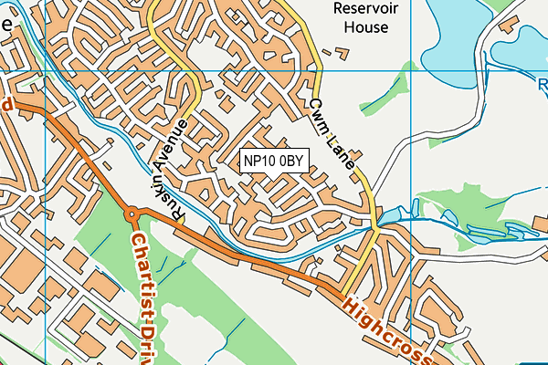 NP10 0BY map - OS VectorMap District (Ordnance Survey)