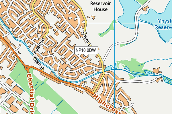 NP10 0DW map - OS VectorMap District (Ordnance Survey)