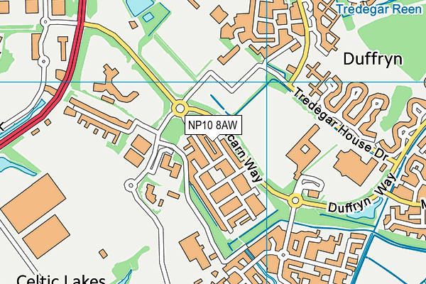 NP10 8AW map - OS VectorMap District (Ordnance Survey)