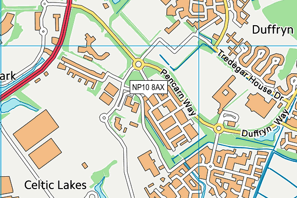 NP10 8AX map - OS VectorMap District (Ordnance Survey)