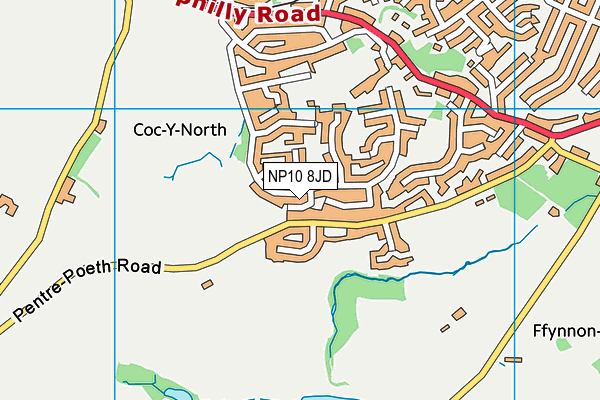 NP10 8JD map - OS VectorMap District (Ordnance Survey)