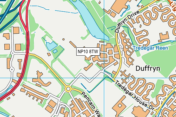 NP10 8TW map - OS VectorMap District (Ordnance Survey)