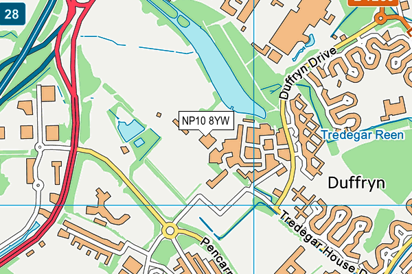NP10 8YW map - OS VectorMap District (Ordnance Survey)