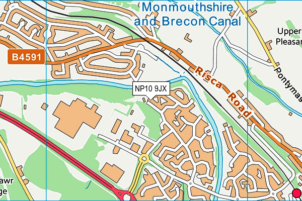 NP10 9JX map - OS VectorMap District (Ordnance Survey)