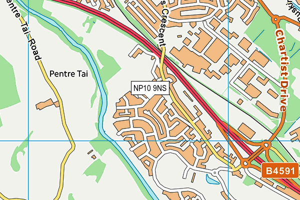 NP10 9NS map - OS VectorMap District (Ordnance Survey)