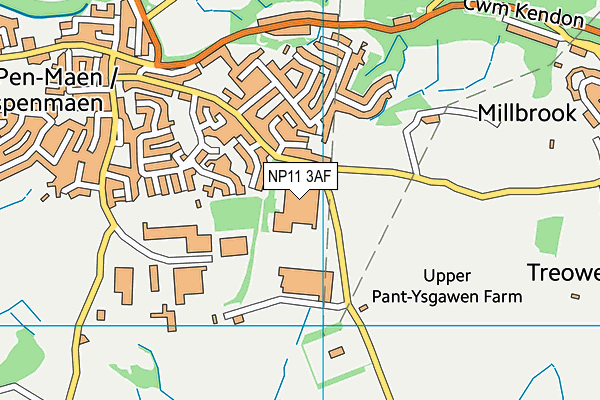 NP11 3AF map - OS VectorMap District (Ordnance Survey)