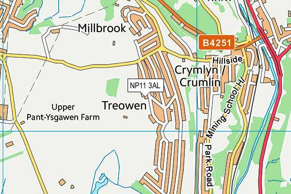 NP11 3AL map - OS VectorMap District (Ordnance Survey)