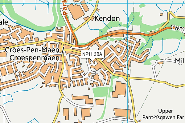 NP11 3BA map - OS VectorMap District (Ordnance Survey)