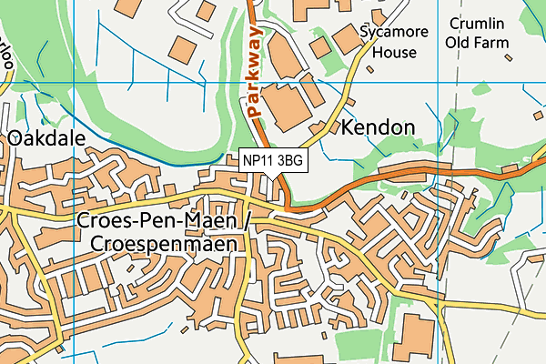 NP11 3BG map - OS VectorMap District (Ordnance Survey)