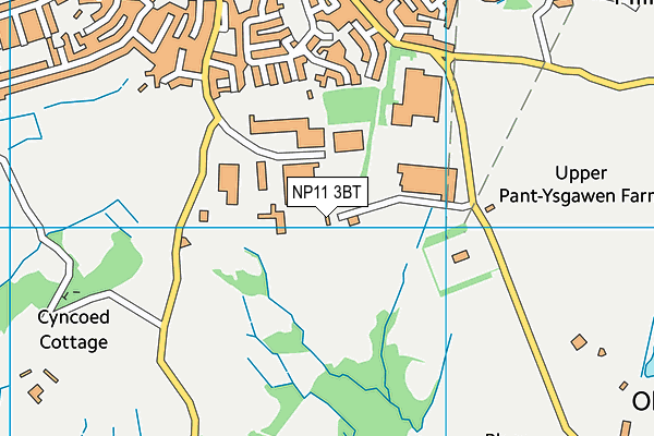 NP11 3BT map - OS VectorMap District (Ordnance Survey)