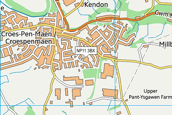 NP11 3BX map - OS VectorMap District (Ordnance Survey)