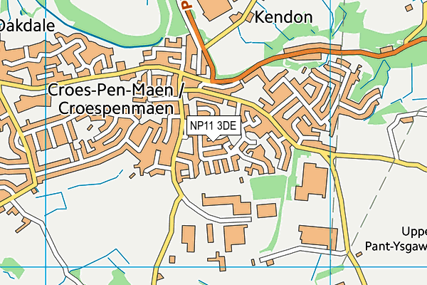 NP11 3DE map - OS VectorMap District (Ordnance Survey)