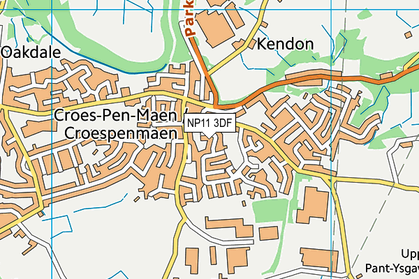 NP11 3DF map - OS VectorMap District (Ordnance Survey)