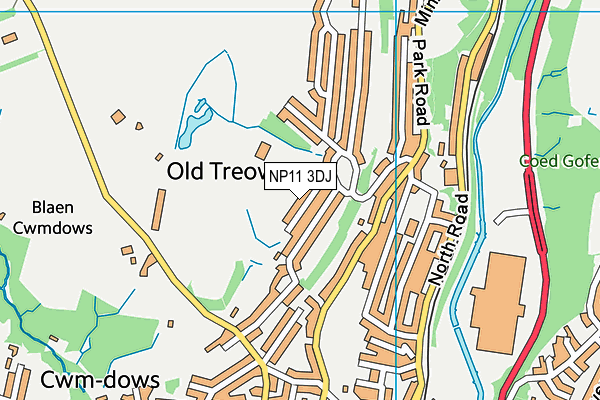 NP11 3DJ map - OS VectorMap District (Ordnance Survey)