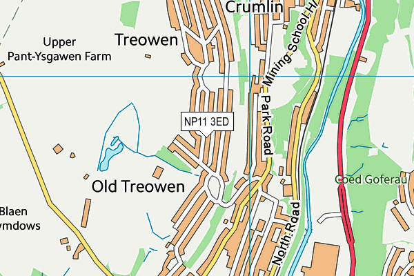 NP11 3ED map - OS VectorMap District (Ordnance Survey)