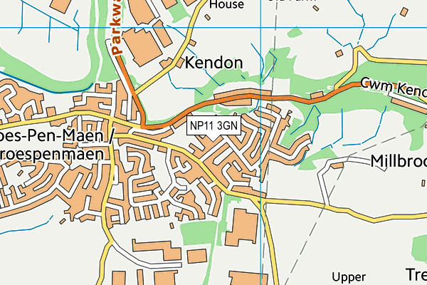 NP11 3GN map - OS VectorMap District (Ordnance Survey)