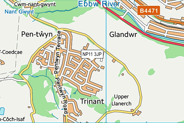 NP11 3JP map - OS VectorMap District (Ordnance Survey)