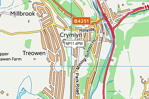 NP11 4PW map - OS VectorMap District (Ordnance Survey)