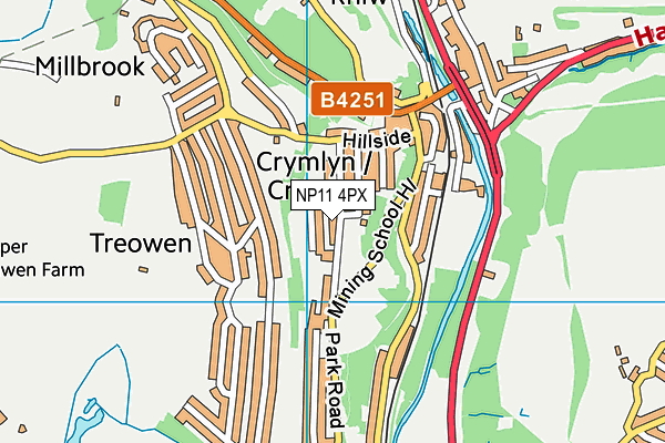 Crumlin High Level Primary School map (NP11 4PX) - OS VectorMap District (Ordnance Survey)