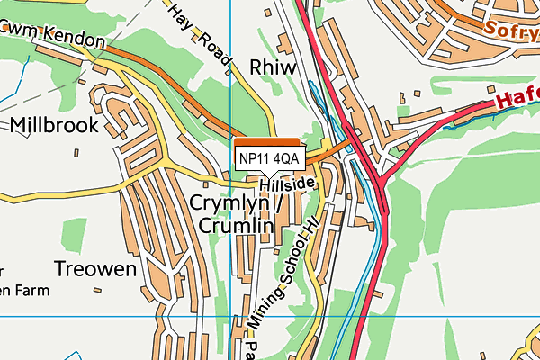 NP11 4QA map - OS VectorMap District (Ordnance Survey)