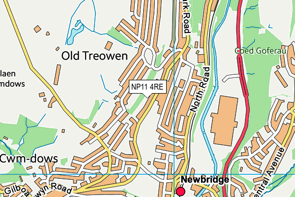 NP11 4RE map - OS VectorMap District (Ordnance Survey)