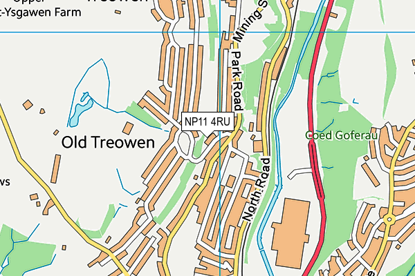 NP11 4RU map - OS VectorMap District (Ordnance Survey)