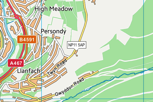 NP11 5AP map - OS VectorMap District (Ordnance Survey)