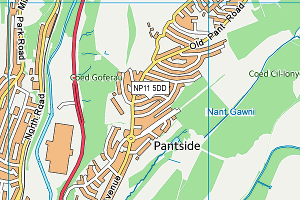 NP11 5DD map - OS VectorMap District (Ordnance Survey)
