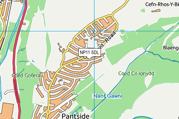NP11 5DL map - OS VectorMap District (Ordnance Survey)