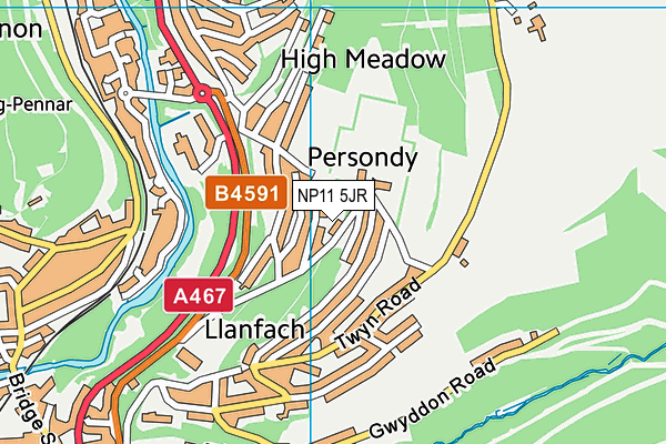 NP11 5JR map - OS VectorMap District (Ordnance Survey)