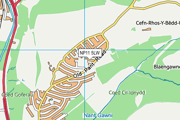 NP11 5LW map - OS VectorMap District (Ordnance Survey)
