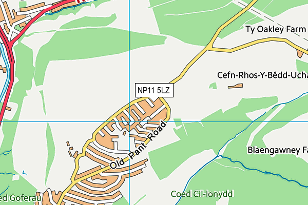 NP11 5LZ map - OS VectorMap District (Ordnance Survey)