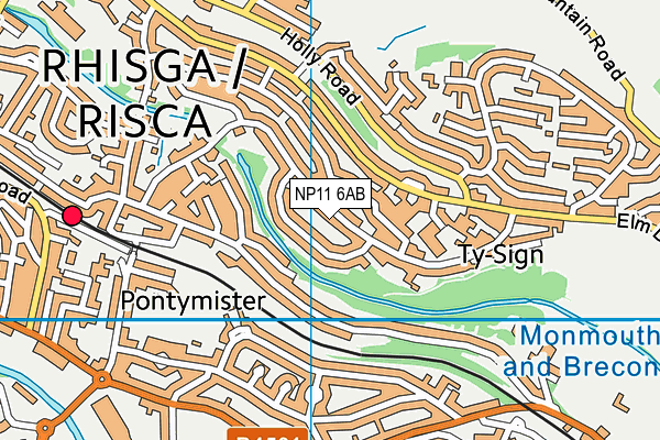 NP11 6AB map - OS VectorMap District (Ordnance Survey)