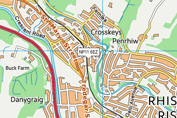 NP11 6EZ map - OS VectorMap District (Ordnance Survey)