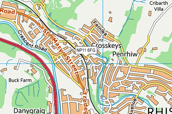 NP11 6FG map - OS VectorMap District (Ordnance Survey)