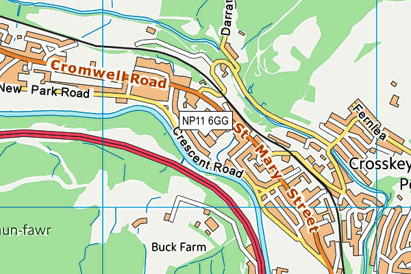 NP11 6GG map - OS VectorMap District (Ordnance Survey)