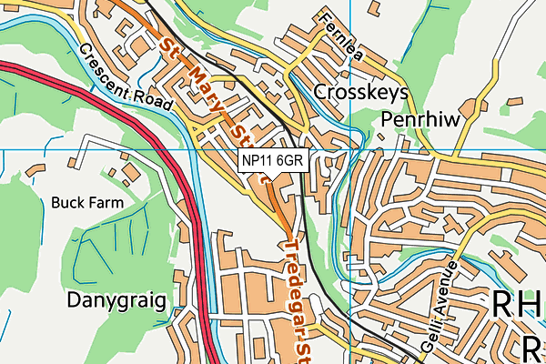 NP11 6GR map - OS VectorMap District (Ordnance Survey)