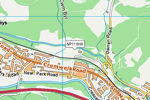 NP11 6HA map - OS VectorMap District (Ordnance Survey)
