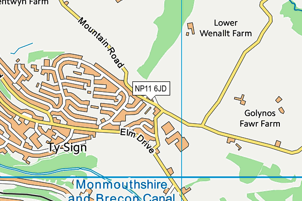 NP11 6JD map - OS VectorMap District (Ordnance Survey)