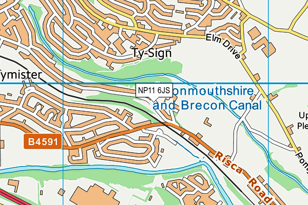 NP11 6JS map - OS VectorMap District (Ordnance Survey)