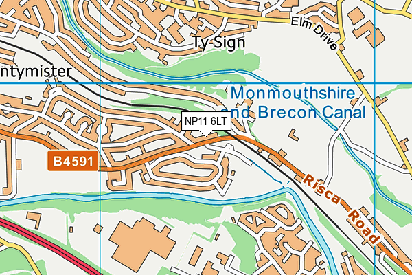 NP11 6LT map - OS VectorMap District (Ordnance Survey)