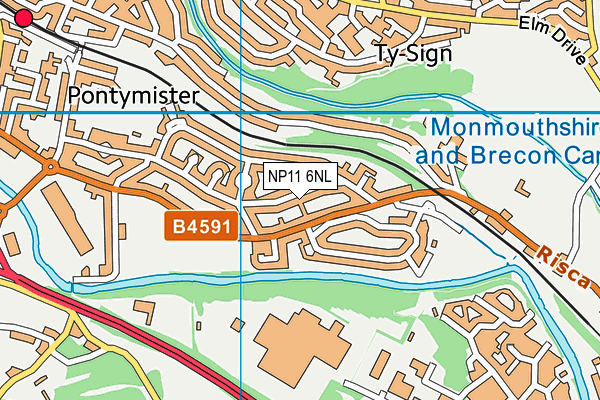 NP11 6NL map - OS VectorMap District (Ordnance Survey)